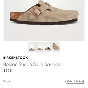 Birkenstock Boston Suede Clogs With Soft Footbed - Taupe